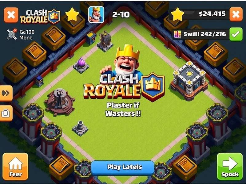 Clash Royale gameplay screenshot showing cards and arena