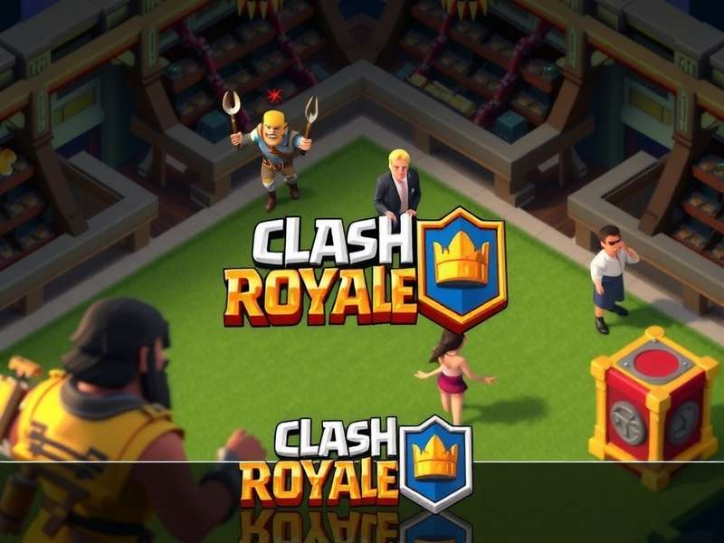 Clash Royale sound design studio with headphones and audio waveforms