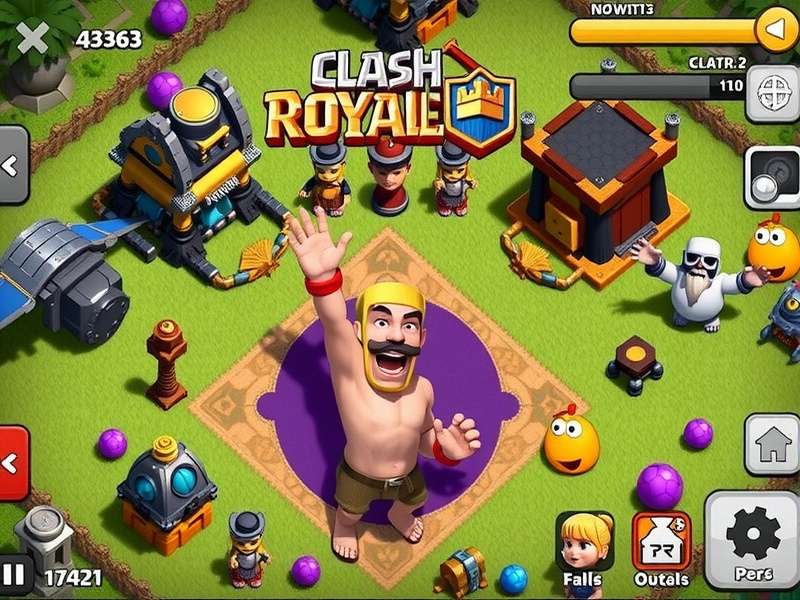 Clash Royale PC gameplay interface showing card placement and controls