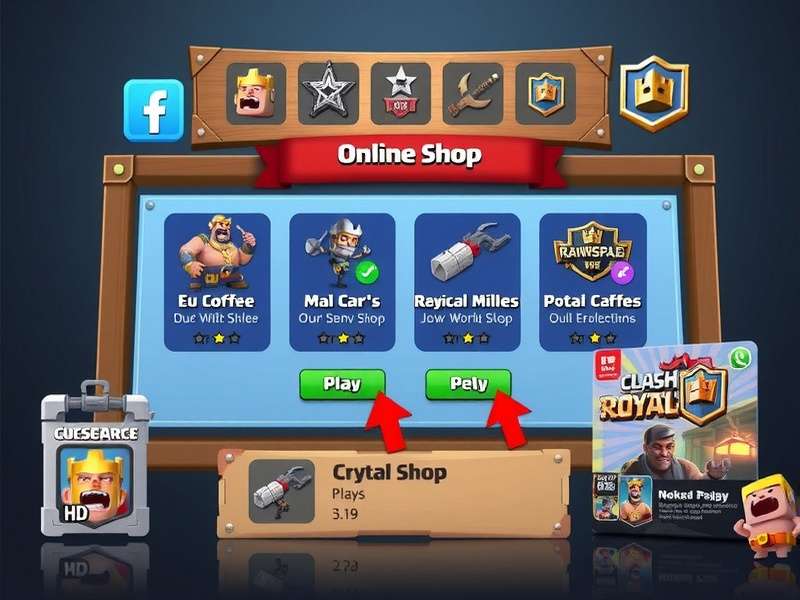 Clash Royale Online Shop Interface Showing Gem Packs and Special Offers