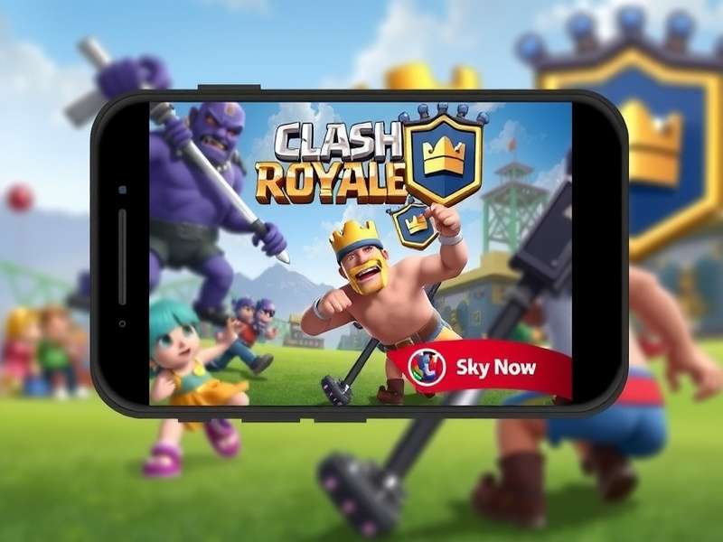 Clash Royale gameplay on PC screen
