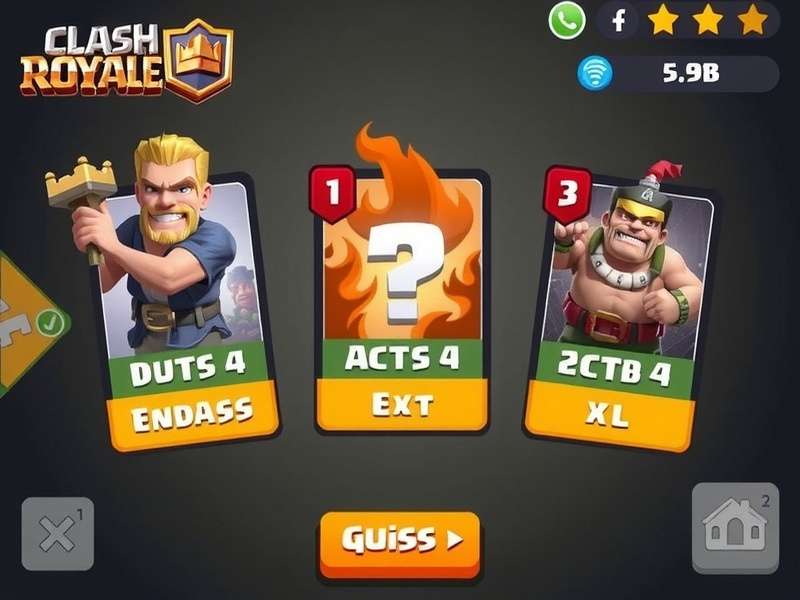 Clash Royale cards guess game interface
