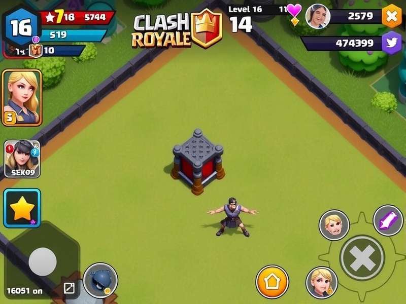 Clash Royale King Tower at Level 16 with golden aura