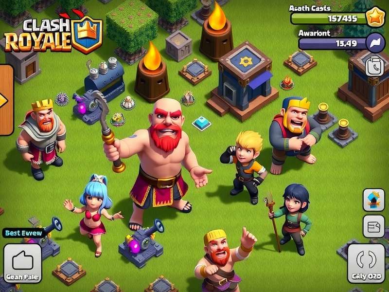 Clash Royale gameplay on PC browser with keyboard controls