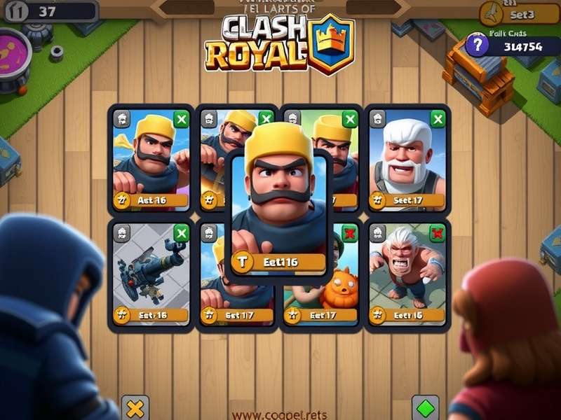 Complete collection of all Clash Royale cards arranged by rarity and elixir cost
