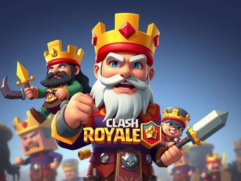 Clash Royale Characters Collage featuring Archer Queen, Mega Knight, and P.E.K.K.A