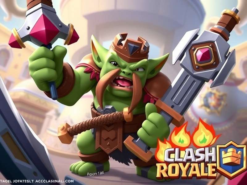 Strategic placement of Goblin Gang and Spear Goblins defending against a Prince in Clash Royale