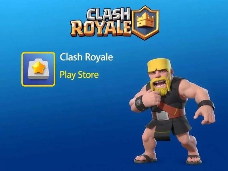 Clash Royale Play Store Banner showing intense arena battle with popular cards
