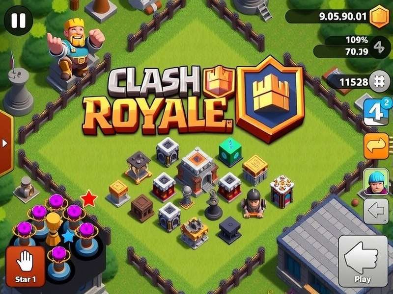 Clash Royale being played on a PC screen with emulator controls visible