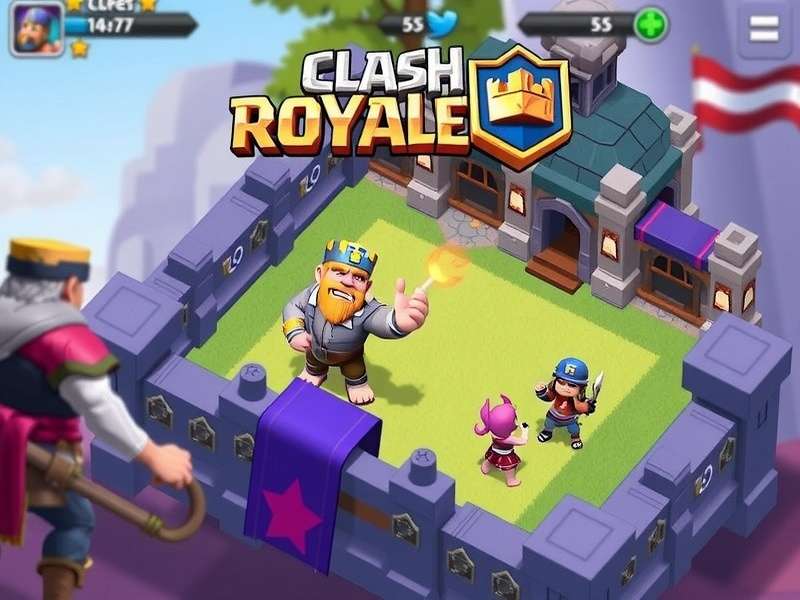 Clash Royale Google Play game interface showing battle gameplay