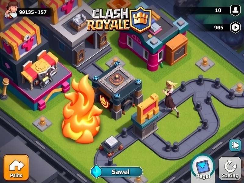 Clash Royale gameplay on a large PC monitor