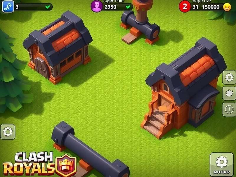 Clash Royale gameplay showing intense arena battle with cards and towers