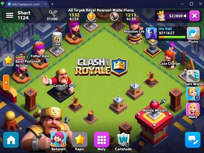 Clash Royale game running in a modern web browser on desktop and mobile