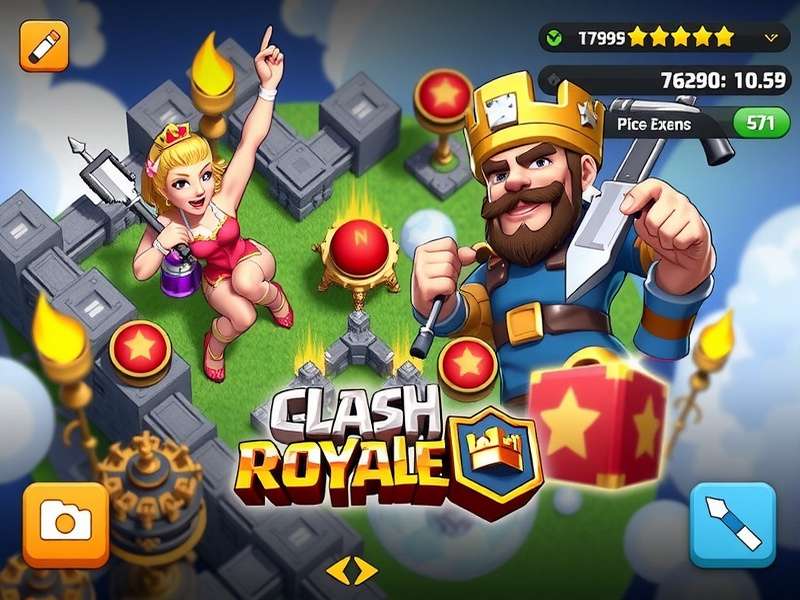 Fake Clash Royale gameplay interface on mobile device