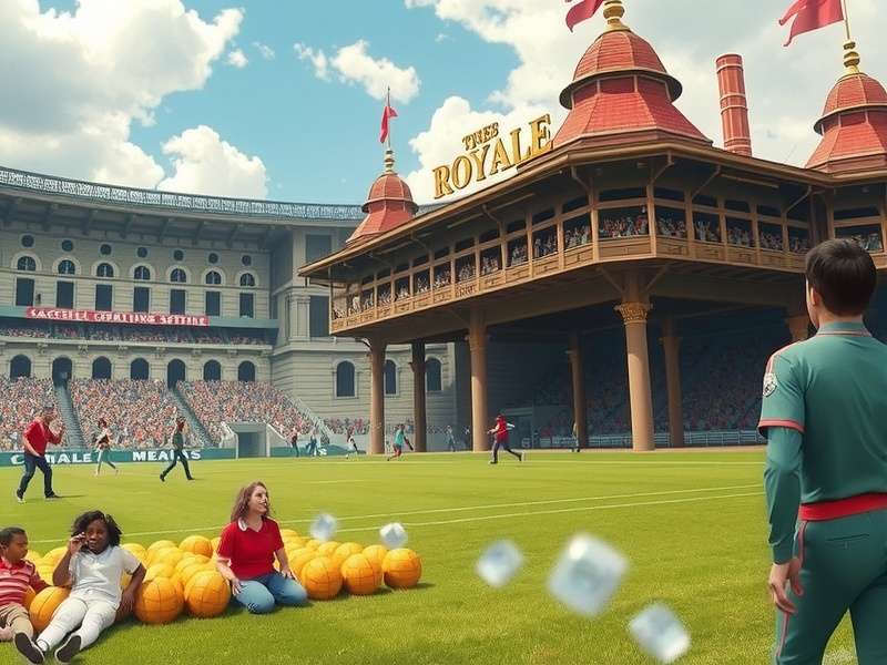 Clash Royale Arena with King Tower and troops in action