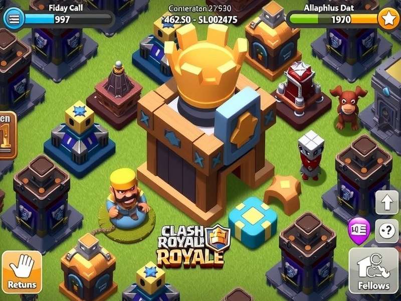 Clash Royale gameplay on a large computer monitor with keyboard controls