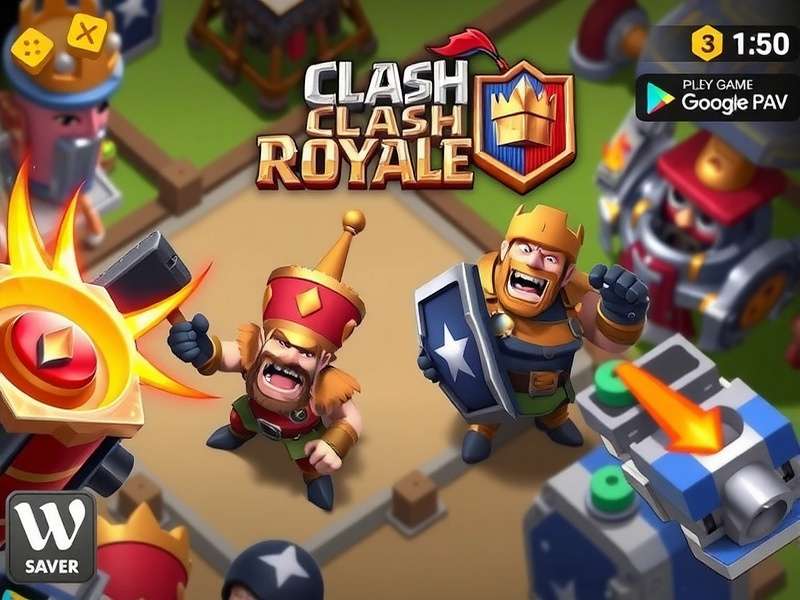 Clash Royale gameplay on a large desktop monitor