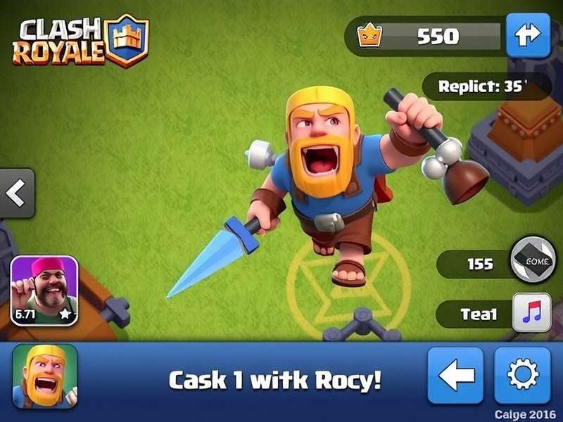 Clash Royale gameplay screenshot showing cards and arena