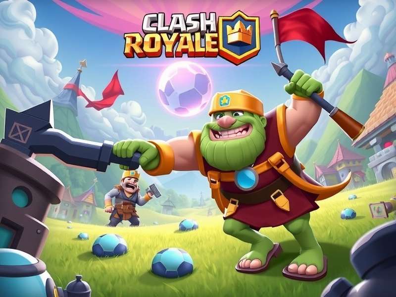 Greenfoot Clash Royale hero banner showing arena and champions