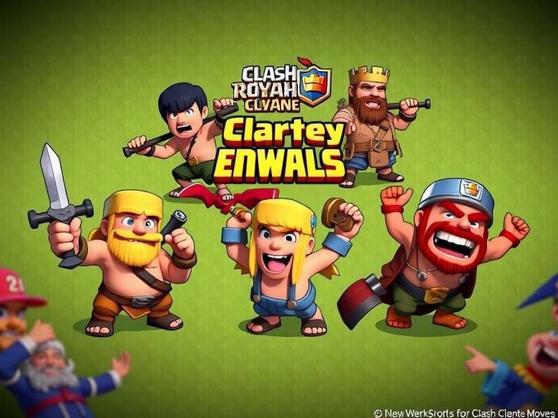 Collection of Clash Royale emotes showing king, goblin, and princess animations