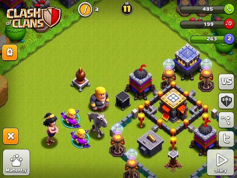 Clash Of Clans Download gameplay scene with Clash Royale crossover heroes