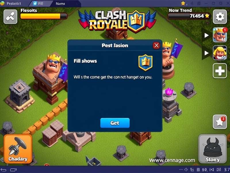 Clash Royale running on a laptop screen with keyboard and mouse setup