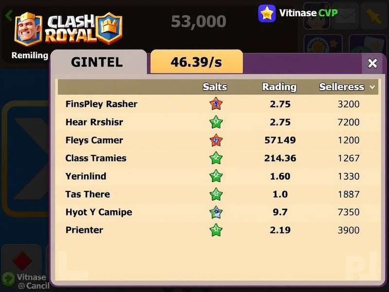 Clash Royale Arena Battle – Stats Overview