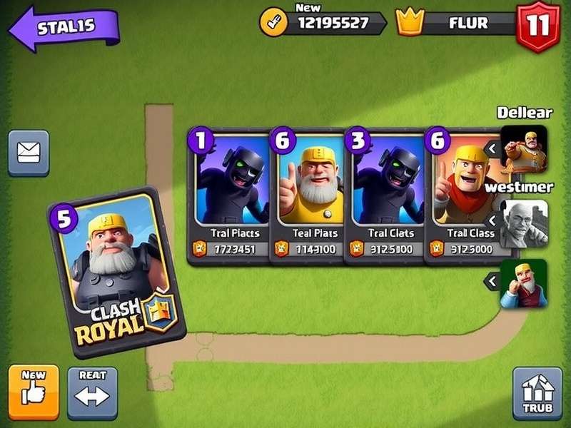 Collection of Clash Royale cards in real life spread on a wooden table in India