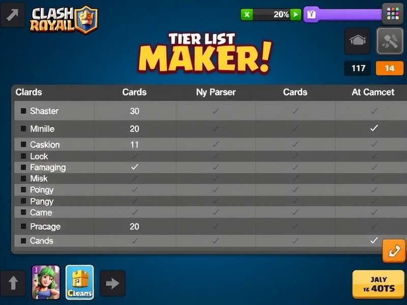 Clash Royale Cards Tier List Maker – Build, Rank, Dominate your opponents