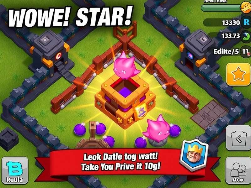 Clash Royale Online Play - Arena Battle Scene with Crown Towers