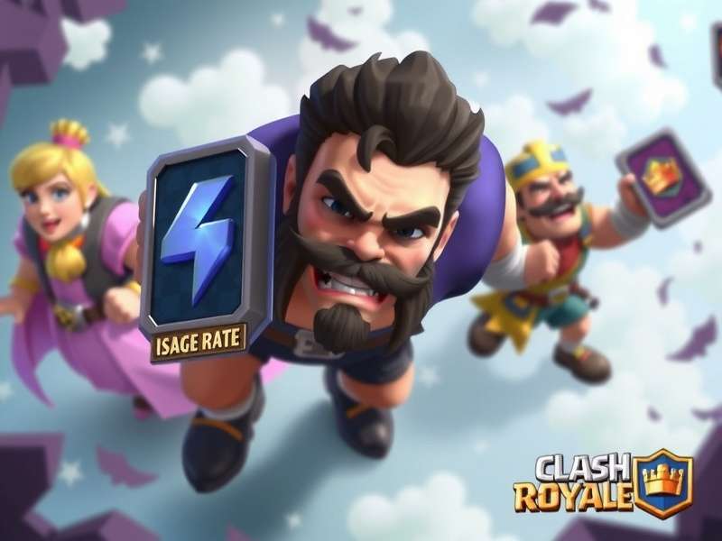 Clash Royale cards usage rate chart showing top cards and win rates across all arenas